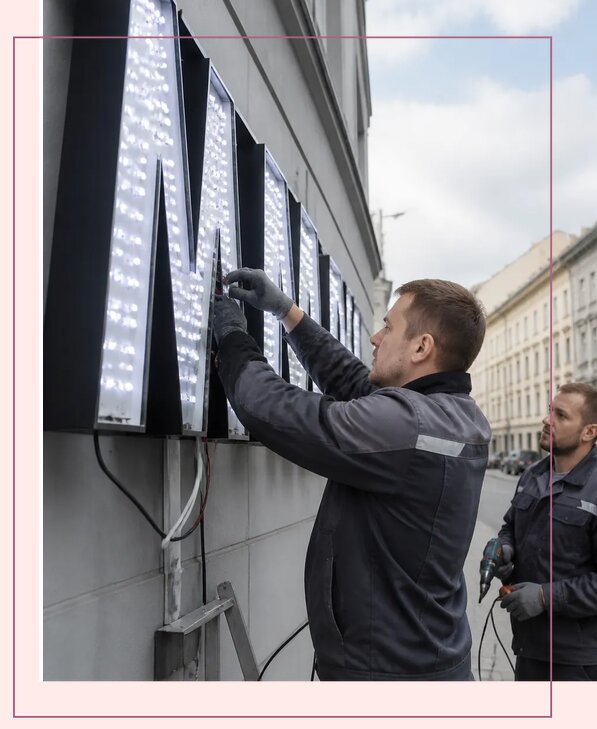 Изготовление и монтаж светодиодных LED вывесок в Ярцеве