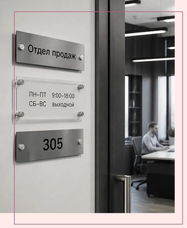 Офисные таблички на дверь в Ярцеве по цене от 4985 р. | Аванза-Рцв